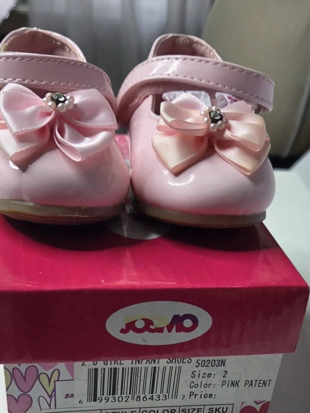 NIB Josmo Pink Patent Mary Jane Bow Dress Shoes Infant Size 2